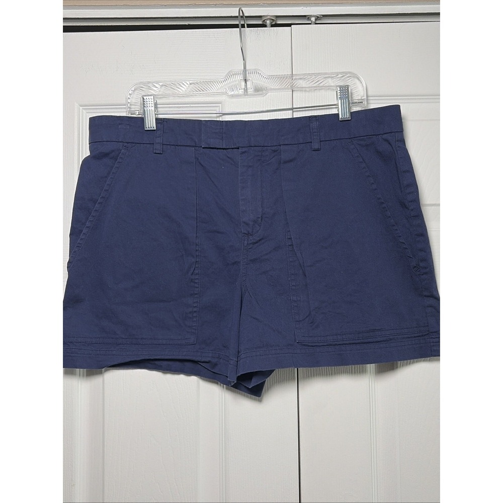 Vince Chino Pocket Shorts Womens Size 14 Navy Blue Casual Cotton Stretch Capsule